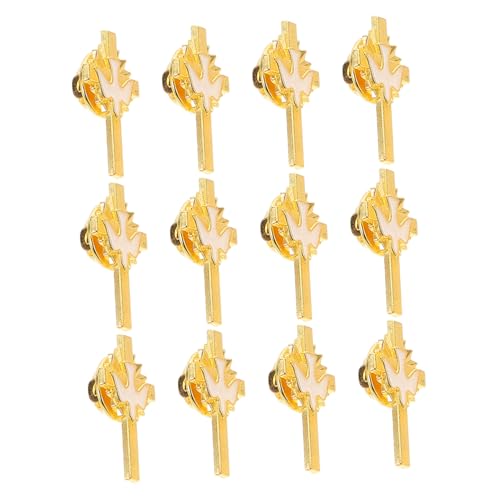 LIGIGWASH 12stücke Pfauenkreuzbroschen Aus Emaille-legierung Für Damen Mit Taubenmotiv Religiösen Kreuzen Friedenssymbolen Für Brust Rucksack Kleidung Taschen Und Hüte von LIGIGWASH