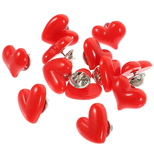 LIGIGWASH 12 Stück Teiliges Rote Herz Anstecknadeln Langlebigem Material Kleine Broschen für Kleidung Schals und Taschen Valentinstag Dekoration Romantisches Accessoire für Damen von LIGIGWASH