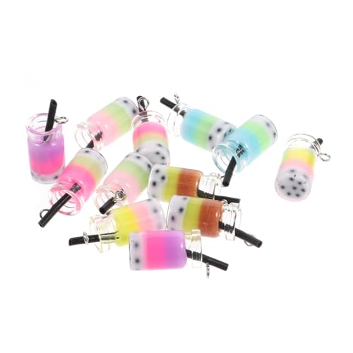 LIGIGWASH 12Stücke Milchtee Charms für DIY Schmuck Milchtee Anhänger Harz Schlüsselbund Armbänder Bastelprojekte Leuchtende Farben Langlebig LIGIGWASH 12Stücke Milchtee Charms für DIY Schmuck Milchtee Anhänger Harz Schlüsselbund Armbänder Bastelprojekte Leuchtende Farben Langlebig von LIGIGWASH