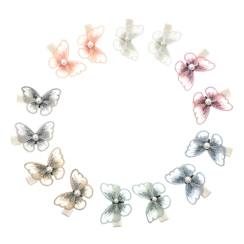 LIGIGWASH 14Stücke Teiliges Schmetterlinge Haarklammern mit Perlenschmuck Elegant für Damen für Hochzeiten Zufällige Farben Langlebig von LIGIGWASH