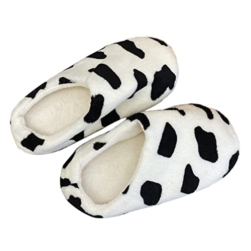 LIGIGWASH 1Paar Hausschuhe Damen Winter Fuzzy Cosy Tierdesign Rutschfeste Kuh Pantoffeln für Zuhause Weiche Slipper Weiß für Herbst Winter Perfektes LIGIGWASH 1Paar Hausschuhe Damen Winter Fuzzy Cosy Tierdesign Rutschfeste Kuh Pantoffeln für Zuhause Weiche Slipper Weiß für Herbst Winter Perfektes von LIGIGWASH