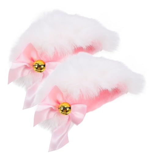LIGIGWASH Haarnadel Katzenohr Cosplay Mit Glocke Haarspange Fancy Schöne Kopfschmuck Haarschmuck Kaninchenhaarimitat Für Kostüme Familienfeiern Halloween Kostümpartys von LIGIGWASH