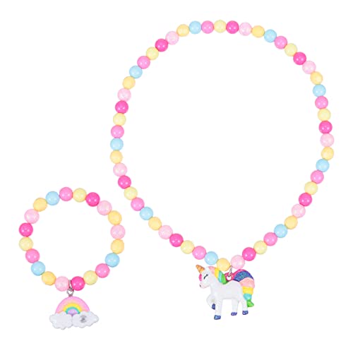 LIGIGWASH 1Satz Halskette Armband Set für Teiliges DIY Schmuckset Kunststoffperlen Farbenfrohes Armband Kreative Halskette für Party Outfits Fotostützen von LIGIGWASH
