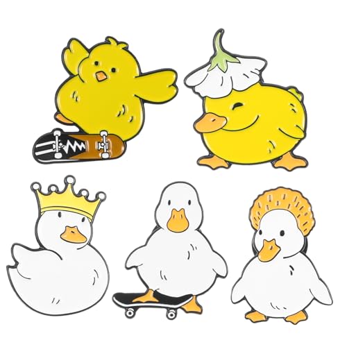 LIGIGWASH 1Satz Kunterbunte Cartoon Entenbrosche Teiliges Anstecknadeln für Jacken Rucksäcke Taschen Legiertem Material Süßes Tiermotiv für Frauen Leicht Langlebig von LIGIGWASH