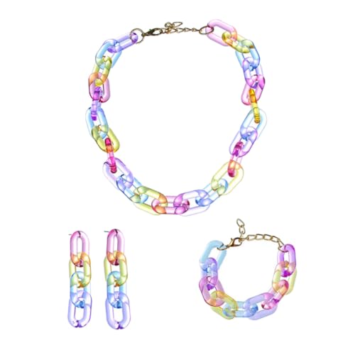 LIGIGWASH Armband Ohrringen Und Halskette Aus Bunte Papierklammerschmuck Für Mädchen Stilvoller Schmuck Für Feste Und Alltag Kreatives Design Als von LIGIGWASH