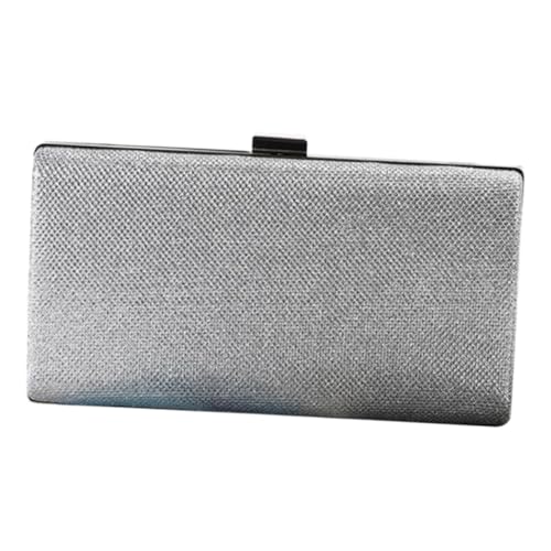 LIGIGWASH 1Stück Damen Abendhandtasche Große Clutch für Hochzeiten Partys Multifunktionale Umhängetasche Silberne Modekupplung mit Großem Stauraum für Smartphone von LIGIGWASH