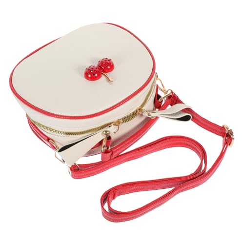 LIGIGWASH 1Stück Damen PU Umhängetasche mit Sommer Crossbody Bag Beige Rot Langlebig für Erwachsene zu Diebstahlschutz von LIGIGWASH