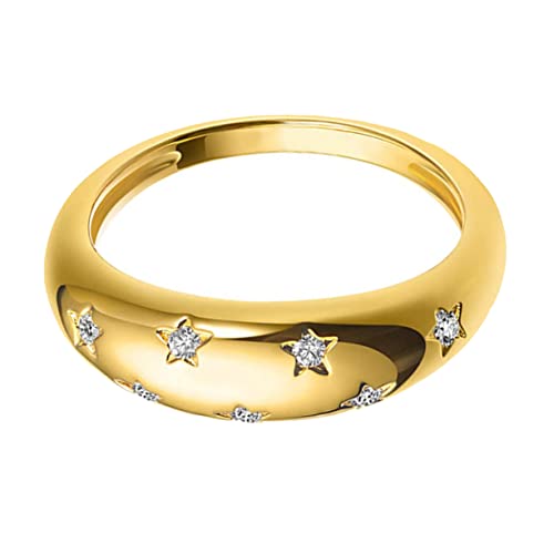 LIGIGWASH Gold Sternfinger Ring Fingerringe Gold Schmuckring Sternring Exquisiter Ring Fingerschmuck Dekorativer Fingerring von LIGIGWASH