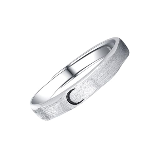 LIGIGWASH Verstellbare Silberringe Schicke Fingerringe Mit Mond Und Sonnenmotiven Kreative Finger-accessoires Für Geburtstag Und Jahrestage von LIGIGWASH