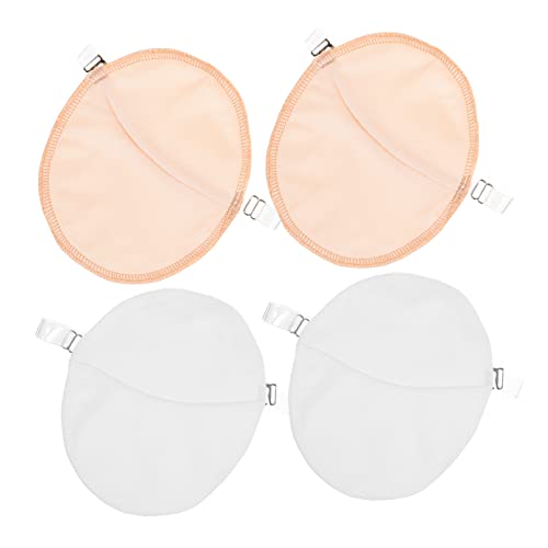 LIGIGWASH 2 Paare Atmungsaktive Unterarm Schweißpads Wiederverwendbare Achselpads mit Verstellbaren Trägern Unsichtbar und Saugfähig für Damen für Sommer Weiß Hautfarbe von LIGIGWASH