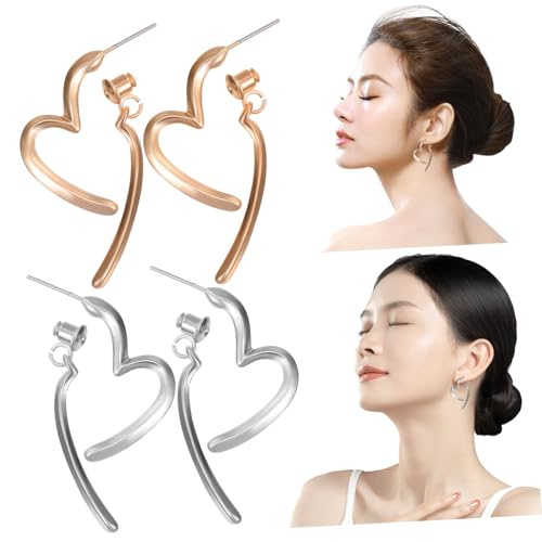 LIGIGWASH 2 Paare Herzohrringe Damen Leicht Elegant Herzförmig Romantisch Modeschmuck Für Alltag Und Festliche Anlässe LIGIGWASH 2 Paare Herzohrringe Damen Leicht Elegant Herzförmig Romantisch Modeschmuck Für Alltag Und Festliche Anlässe von LIGIGWASH