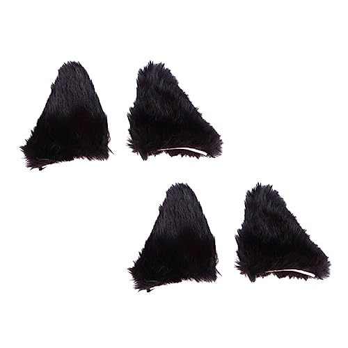 LIGIGWASH 2 Paare Katzenohren Haarklammern Plüsch Haarspangen Party Haarclip für Cosplay Halloween Kostüm Mädchen Damen von LIGIGWASH
