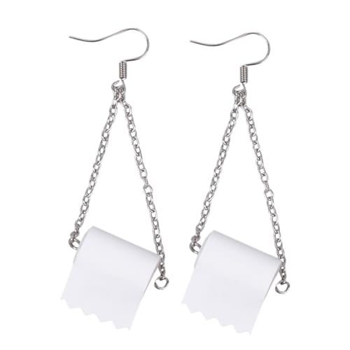 LIGIGWASH 2 Paare Kreative Toilettenpapier Ohrhänger Damen Ohrringe aus Langlebiger Legierung Leichter Schmuck mit Einzigartigem Rollpapier Design Modische Tropfen Ohrstecker Perfektes für von LIGIGWASH