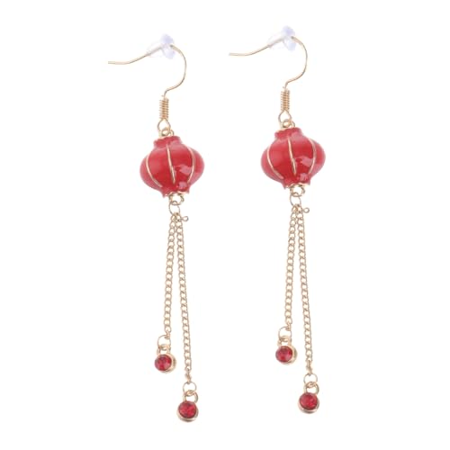 LIGIGWASH 2 Paare Laternen Ohrringe Chinesischer Stil Festliche Baumelnde Ohrringe Damen Schmuck Für Neujahrsparty Alltag von LIGIGWASH