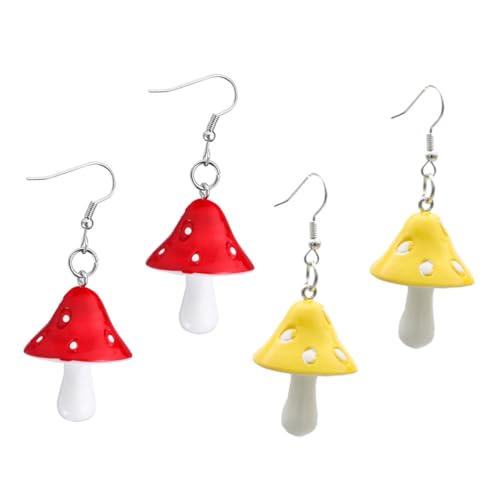 LIGIGWASH 2 Paare Pilz Ohrringe Damen Hängend Leicht Modisch Hautfreundlich Bunte Punktemuster Schmuck für Alltag Party LIGIGWASH 2 Paare Pilz Ohrringe Damen Hängend Leicht Modisch Hautfreundlich Bunte Punktemuster Schmuck für Alltag Party von LIGIGWASH