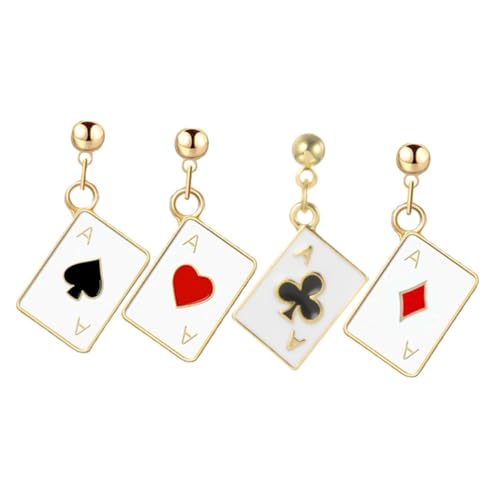LIGIGWASH 2 Paare Poker Ohrringe Damen Teiliges Kleine Leichte Ohrstecker mit Spielkarten Langlebig Oxidationsbeständig Modischer Einzigartiger Ohrschmuck für Besondere Anlässe und Alltag LIGIGWASH 2 Paare Poker Ohrringe Damen Teiliges Kleine Leichte Ohrstecker mit Spielkarten Langlebig Oxidationsbeständig Modischer Einzigartiger Ohrschmuck für Besondere Anlässe und Alltag von LIGIGWASH