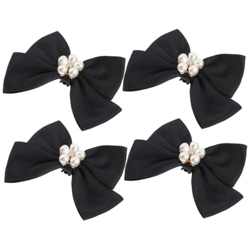 LIGIGWASH 2 Paare Schleifen Schuhclips mit Perlen Abnehmbare Schuhdekoration für Pumps Modische Schuhschmuck Accessoires für Hochzeit Party und Alltag Schwarze Schleifen Clips von LIGIGWASH