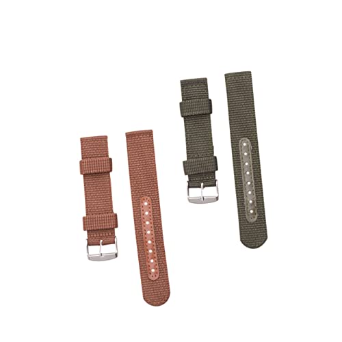 LIGIGWASH 2 STÜCK Atmungsaktive Nylon Uhrenarmbänder in Grün und Braun Leichtes Langlebiges Sport Ersatzarmband Kompatibel für Smartwatch und Fitnessuhr Einfach zu Wechseln Unisex von LIGIGWASH