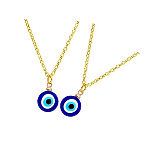 LIGIGWASH 2 STÜCK Delikate Vergoldete Devil Eyes Halskette im Blauer Anhänger Schutzkette für Damen und Herren Stylisches Schmuckaccessoire mit Glücksbedeutung LIGIGWASH 2 STÜCK Delikate Vergoldete Devil Eyes Halskette im Blauer Anhänger Schutzkette für Damen und Herren Stylisches Schmuckaccessoire mit Glücksbedeutung von LIGIGWASH