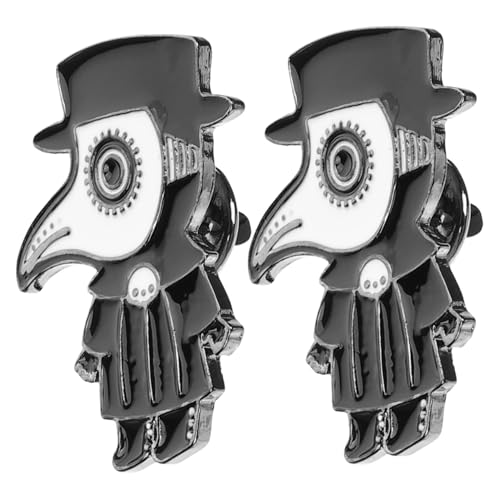 LIGIGWASH 2 Stck Punk Pest Arzt Emaille Brosche Robuste Anstecknadel für Anzüge Rucksäcke Hüte Kleidung Langlebige Lapel Pins für Damen und Herren Vielseitiger Schmuck für Alltag und von LIGIGWASH