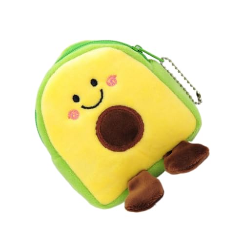 LIGIGWASH 2 Stück Avocado Münzgeldbörse Cartoon Mini Kleingeldbeutel Damen Lipstick Holder Frucht Design Leicht Reise Geldbeutel für Karten und Kleingeld Alltag Einkaufstasche von LIGIGWASH