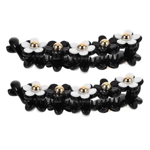 LIGIGWASH 2 Stück Bananenhaarspangen mit Blumenmotiv Rutschfest für Dickes und Zartes Haar Stilvolle Ponytail Clips Vielseitige Haarschmuck accessoires für Damen von LIGIGWASH