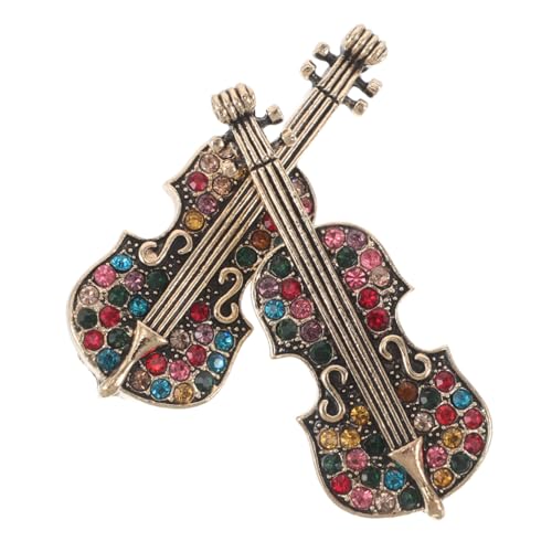 LIGIGWASH 2 Stück Broschen Violine mit Strass Stilvolle Retro-anstecknadeln für Damen Modische Kleidungsschmucknadeln für Strickjacken Schals Kleider Musikalisches Accessoire für von LIGIGWASH
