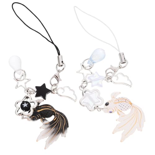 LIGIGWASH 2 Stück Chinesischer Karpfen Handyanhänger mit Stern Perlen Dekorative Langlebige Schlüssel und Telefonkette aus Zinklegierung Stylisches Accessoire für Alltag und LIGIGWASH 2 Stück Chinesischer Karpfen Handyanhänger mit Stern Perlen Dekorative Langlebige Schlüssel und Telefonkette aus Zinklegierung Stylisches Accessoire für Alltag und von LIGIGWASH