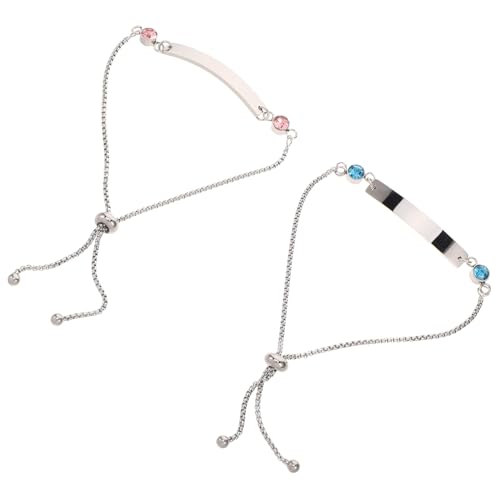 LIGIGWASH 2stücke Paararmbänder Aus Edelstahl Mit Gravurplatte Verstellbar Für Damen Passende Armbänder Zum Selbermachen Für Besondere Anlässe von LIGIGWASH