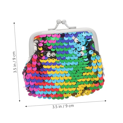 LIGIGWASH 2 Stück Damen Münzbörse Mini Portemonnaie mit Kiss Lock Verschluss Doppelseitige Pailletten Leichte Kompakte Geldbörse für Kleingeld Schlüssel Vielseitig Einsetzbar Tragbar von LIGIGWASH