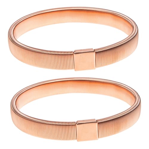 LIGIGWASH 2 Stück Elastische Armbänder für Herren Armreifen Armringe Roségold für Modebegeisterte Stylisches Accessoire für Partys und Alltag von LIGIGWASH
