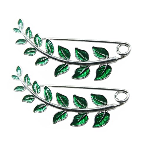 LIGIGWASH 2 Stück Grüne Broschen Anstecknadeln Damen Dekorative Schalspange Leicht Komfortabel Für Party Festliche Kleidung Accessoires Schmuck von LIGIGWASH