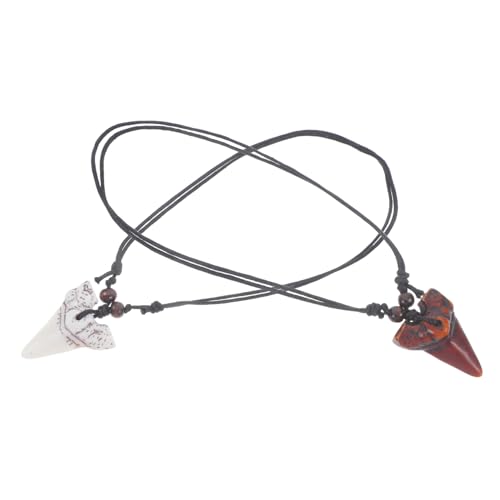 LIGIGWASH 2 Stück Haifischzahn Halskette für Männer Teiliges Weiß Braun Verstellbare Surferkette Leichtem und Langlebigem Material für Strandpartys und Alltägliches Tragen LIGIGWASH 2 Stück Haifischzahn Halskette für Männer Teiliges Weiß Braun Verstellbare Surferkette Leichtem und Langlebigem Material für Strandpartys und Alltägliches Tragen von LIGIGWASH