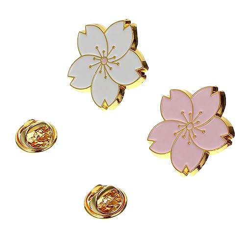 LIGIGWASH 2 Stück Kirschblüten Broschen Pin Niedliche Japanische Brustnadeln mit Zufälligem Muster Dekorative Anstecknadeln für Damen Vielseitig für Hemden Kleider Jacken und Mäntel von LIGIGWASH
