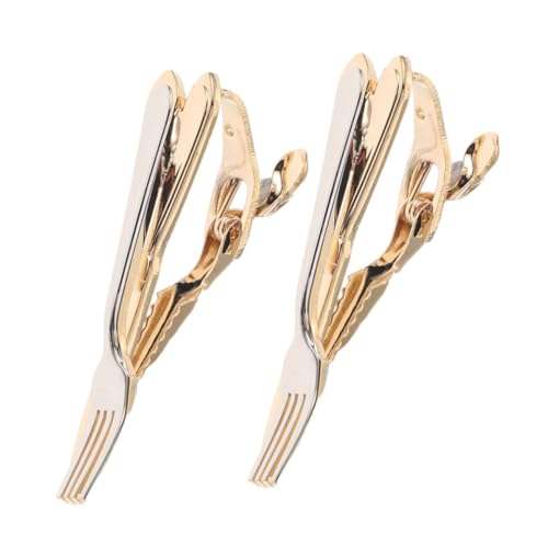 LIGIGWASH 2 Stück Krawattenklammer für Herren im Einzigartigen Besteckdesign Robuste Krawattenclips Kupfer für Anzüge Business Meetings und Hochzeiten Stilvolle Anzugaccessoires von LIGIGWASH