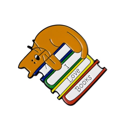 LIGIGWASH 2 Stück Kreative Katzenbroschen mit Buchmotiv Niedliche Anstecknadeln für Mädchen Modische Brustnadeln für Kleider Taschen Hüte und Schals Langlebiges Material Vielseitige von LIGIGWASH