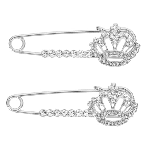 LIGIGWASH 2stücke Stylische Pack Broschen Krone Elegante Sicherheitsnadeln Für Kleidung Und Pullover Funkelnde Accessoires Für Damen Zur Dekoration Von Cardigans Und Outfits von LIGIGWASH