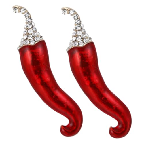 LIGIGWASH 2 Stück Mexikanische Chili broschen aus Langlebigem Metall Emaille Anstecknadeln in Gemüseform Sicherer Verschluss Vielseitiger Schmuck für Jacken Taschen Hüte bei Festivals und von LIGIGWASH