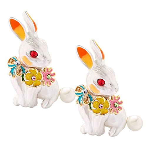 LIGIGWASH 2 Stück Niedliche Kaninchen Brosche Anstecknadel für Frauen Ostern Bunny Pins für Kleidung und Taschen Hochwertiger Tier Schmuck mit Feiner Verarbeitung von LIGIGWASH