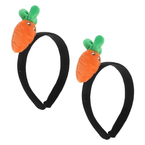 LIGIGWASH 2 Stück Plüsch Karotten Stirnband Niedliches Vielseitiges Haarband für Erwachsene Weiches Hautfreundliches Accessoire zum Waschen Gesichts Lustiges Kostüm und Alltags Haarreif von LIGIGWASH
