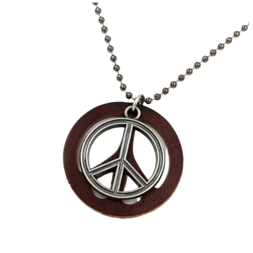 LIGIGWASH 2 Stück Retro Friedenszeichen Anhänger Halskette Vintage Schmuck für Damen Herren Modisches Accessoire Langlebige Kette Peace Sign Pendant von LIGIGWASH