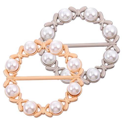 LIGIGWASH 2 Stück Schalring Modischer Seidenschal Verschluss Langlebige Clips für Kleidung Eleganter Schmuck für Damen Einfach zu Befestigen und Dekorieren von LIGIGWASH