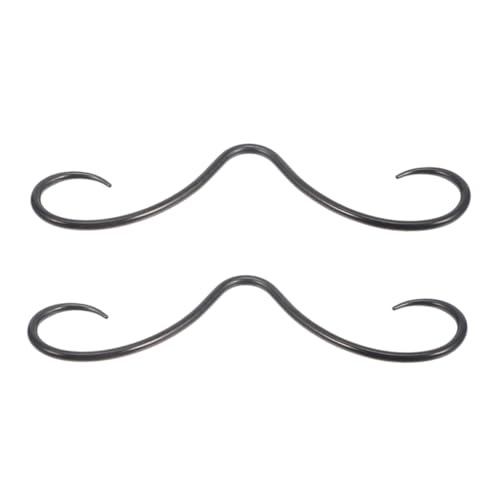 LIGIGWASH 2 Stück Schwarzer Septum Nasenring aus Edelstahl Dünnes Nasenpiercing mit Mustache design Hautfreundlicher Piercingschmuck für Männer und Frauen Modisches Party accessoire von LIGIGWASH