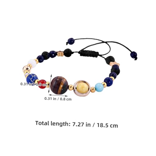 LIGIGWASH 2 Stück Solar System Armband Natürliche Edelsteinperlen Langlebig Handgefertigt Vielseitiges Accessoire für Alltag Party Reise Geeignet Jungen Mädchen von LIGIGWASH