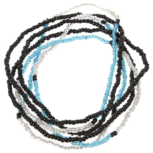 LIGIGWASH 2 Stück Stylische Beach Waist Chain Damen Bikini Kette mit Handgefertigten Perlen Schwarze Taillenkette für Strandmode Modische Bauchketten für Frauen Langlebig und Auffällig von LIGIGWASH