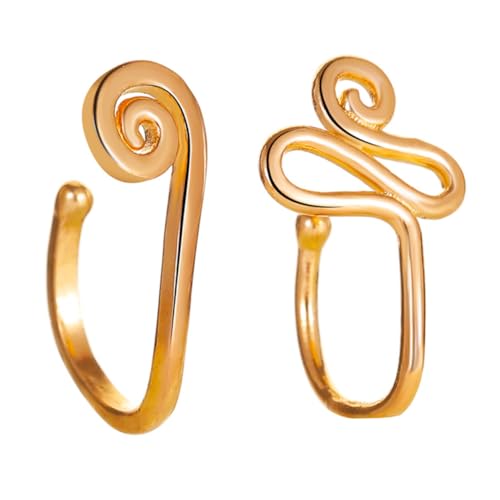 LIGIGWASH 2 Stück Teiliges Punk Metall Nasenringe Snail und Snake Form Verstellbare Clip Nasenschmuck für Damen Rostfreie Legierte Nasenpiercing Alternative Durchbohren von LIGIGWASH