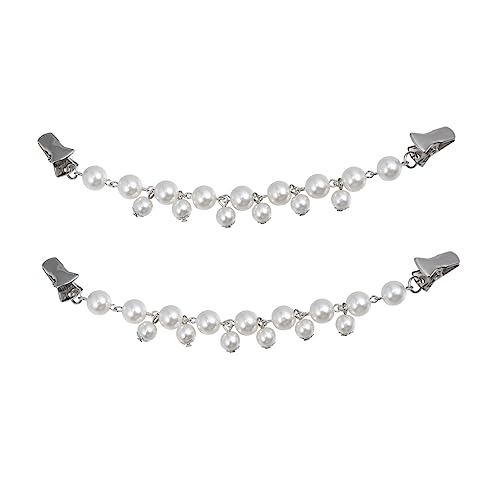 LIGIGWASH 2 Stück Teiliges Resin Vintage Cardigan Clips mit Perlen Retro Strickjacken Klammern Hitze und Kältebeständig Elegante Zierkette für Damen Praktische und Abnehmbare Pullover von LIGIGWASH