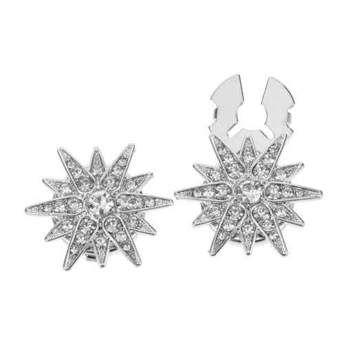 LIGIGWASH 2 Stück Teiliges Strass Button Metall Hexagramm Glitzer Knopfverzierung Abnehmbare Blusen Anzug Schmuckverzierung für Damen und Herren Robuste Funkelnde Jacken-accessoires von LIGIGWASH