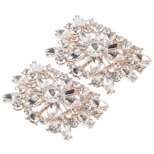 LIGIGWASH 2 Stück Teiliges Strass Schuhclip Goldfarbene Glassteine Glänzende Hochzeit Party Schuhschmuck für Pumps Ballerinas Stiefel Sandalen Stilvolle DIY Schuhdekoration von LIGIGWASH