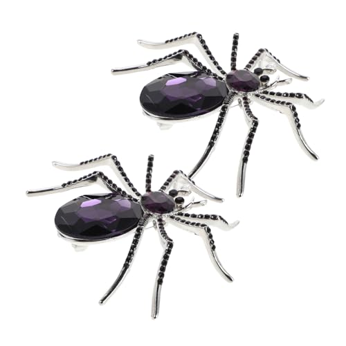 LIGIGWASH 2stücke Halloween Spinnen Brosche Mit Kristallen Funkelnde Anstecknadel Für Kleidung Anzüge Hüte Taschen Und Röcke Vintage-insekten Schmuckaccessoire von LIGIGWASH